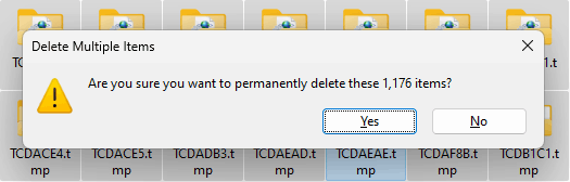eliminar permanentemente os ficheiros temporários