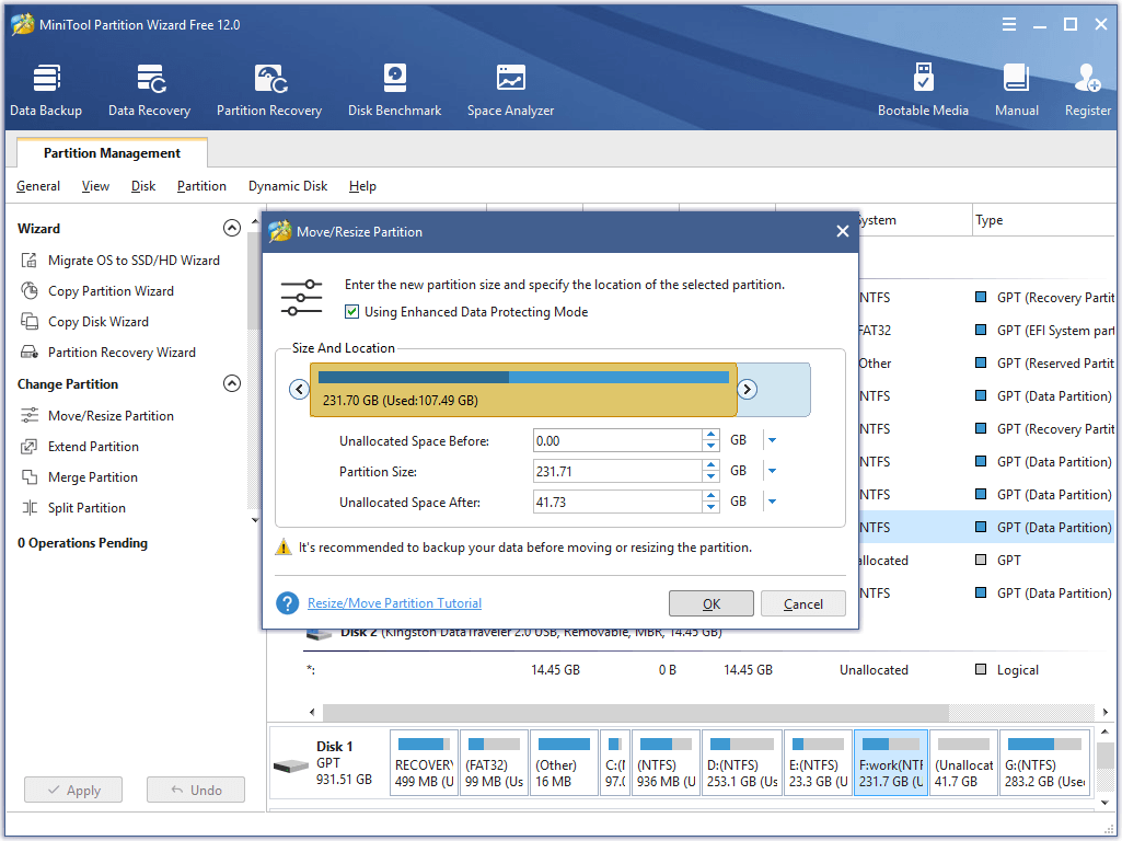 MiniTool Partition Wizard ajuda a diminuir o volume