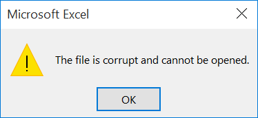 el archivo está dañado y no se puede abrir