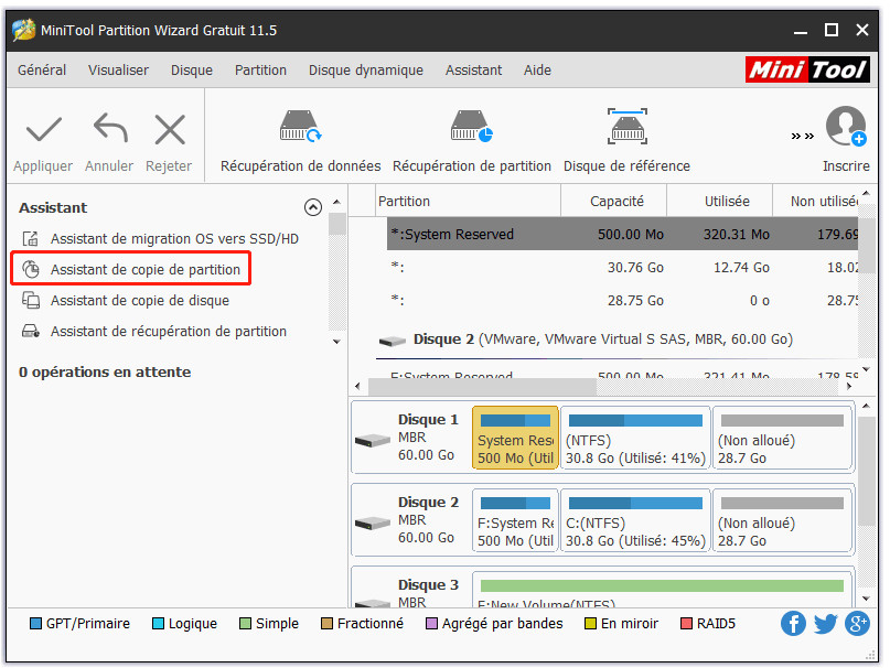 Copier une partition