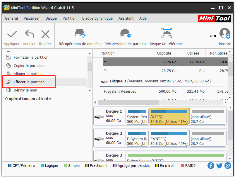 Nettoyer la partition