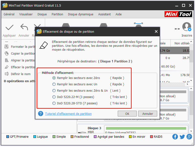 Nettoyer la partition