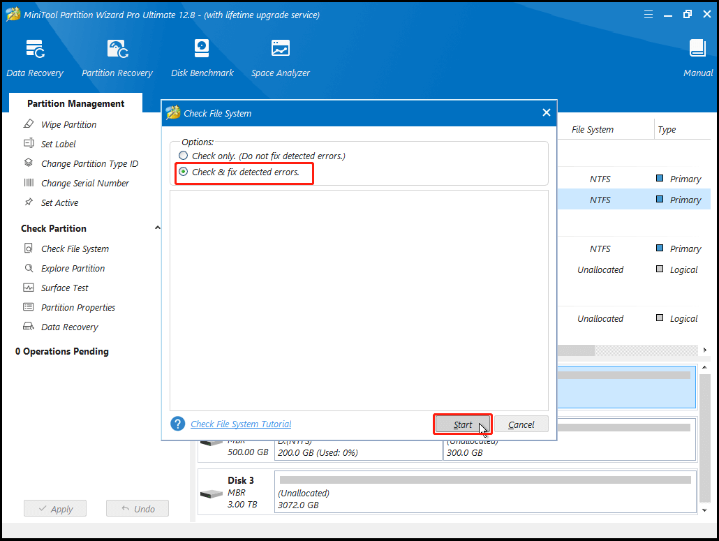 Use Check File System