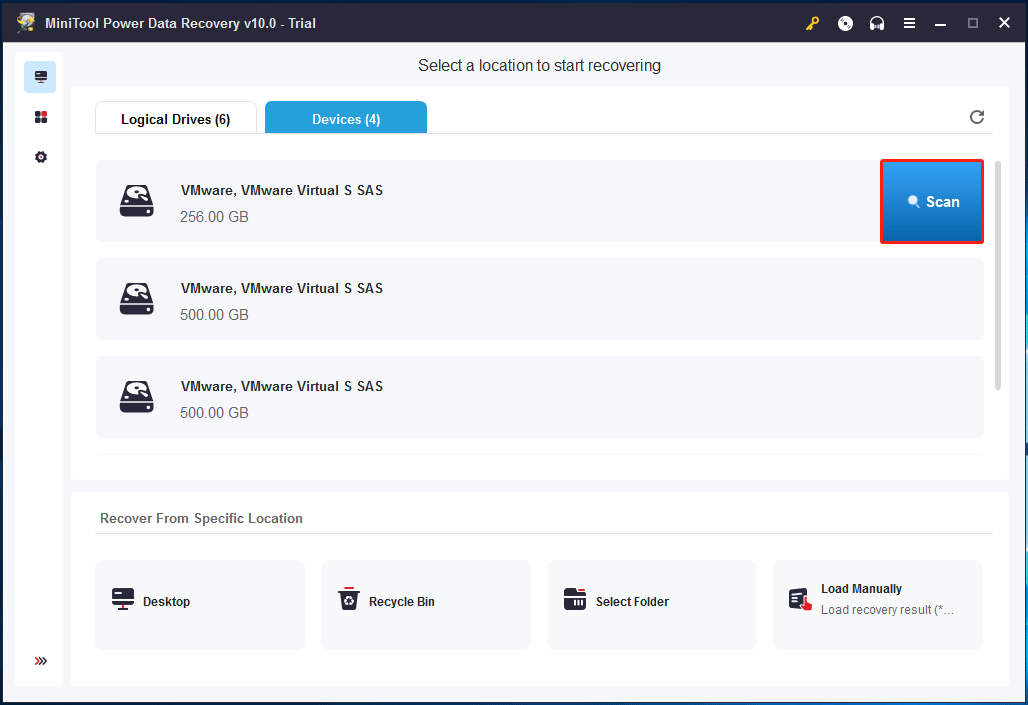 choisissez un disque entier à analyser