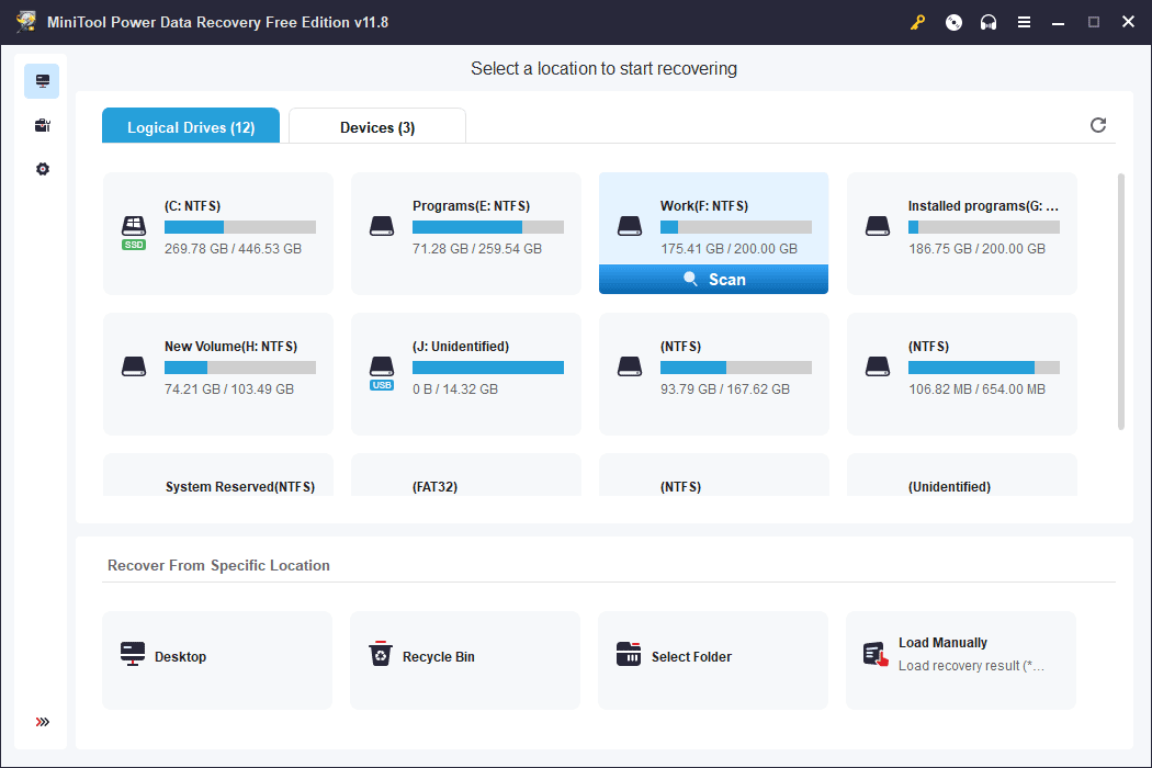 recover data from a specific drive