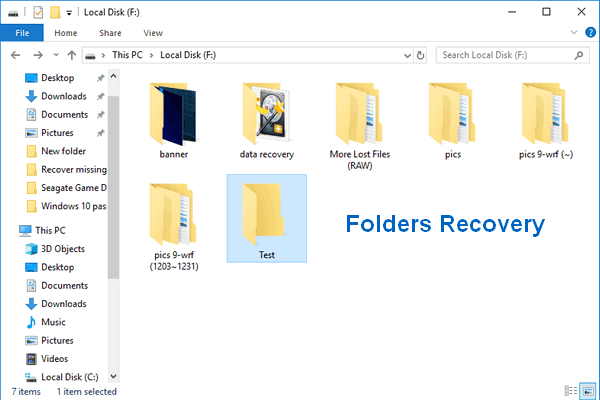 folders recovery