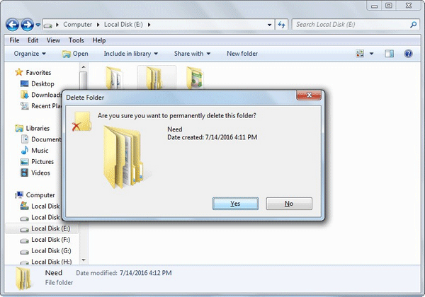 delete folder permanently