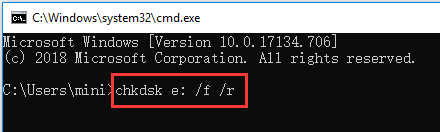 execute windows chkdsk para corrigir erros de unidade