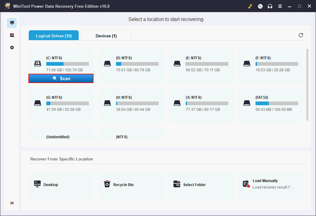 Digitalizar C: unidade