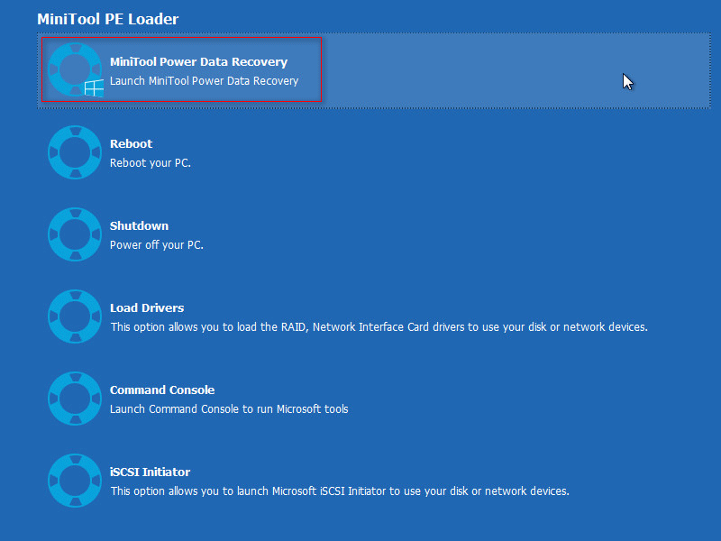 cliquez sur MiniTool Power Data Recovery
