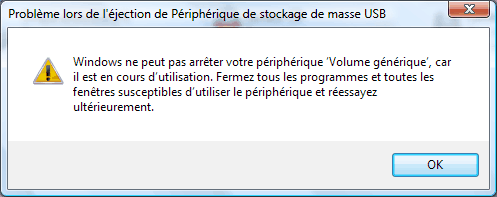 vous constatez qu'il ne peut être retiré en toute sécurité