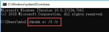 exécuter windows chkdsk pour corriger les erreurs de lecteur