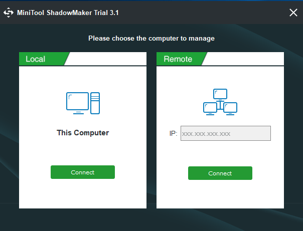 Backup local MiniTool ShadowMaker