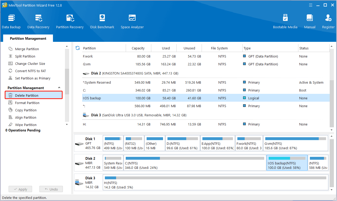 delete partition