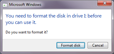 format drive issue
