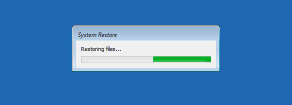 A Restauração do sistema do Windows 10 travou na restauração de arquivos