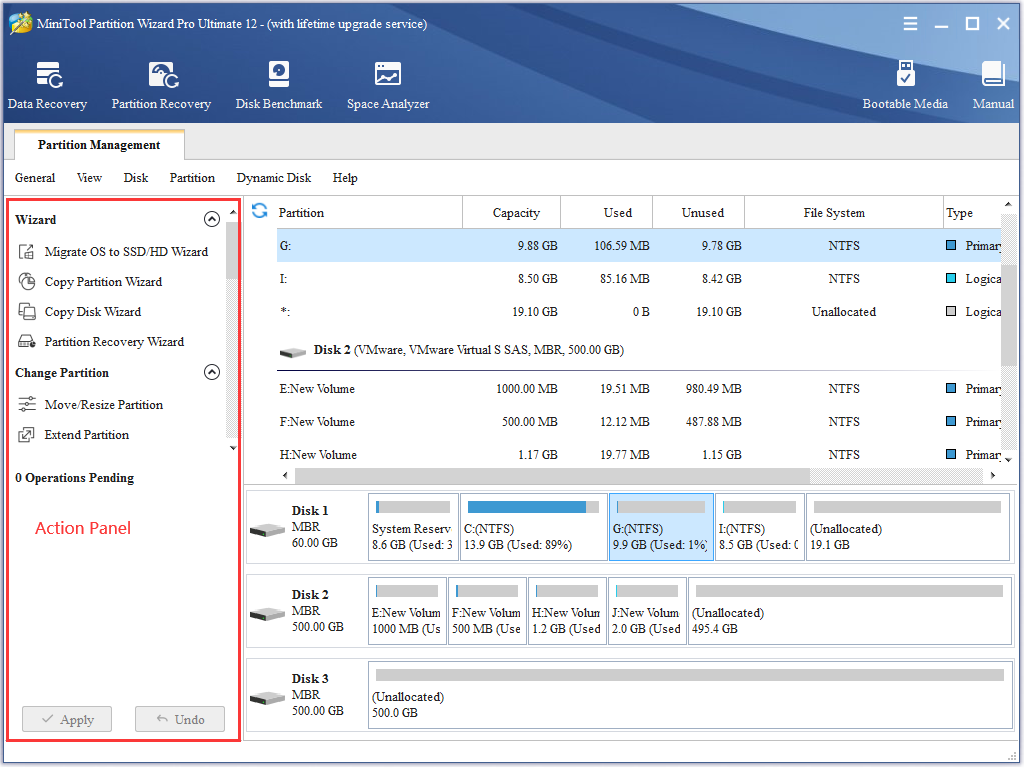 select a partition