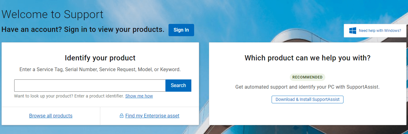 identify your Dell product