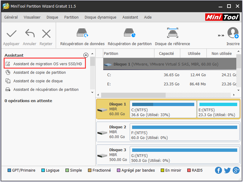 escolha Migrar OS para SSD / HD para continuar