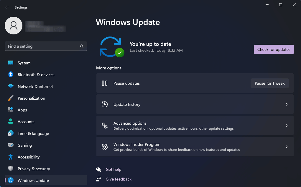 verificar se há actualizações no Windows 11