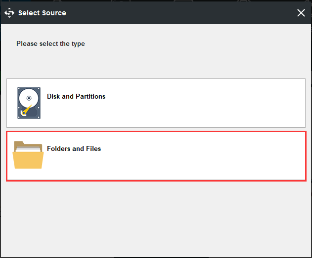 choose Backup source