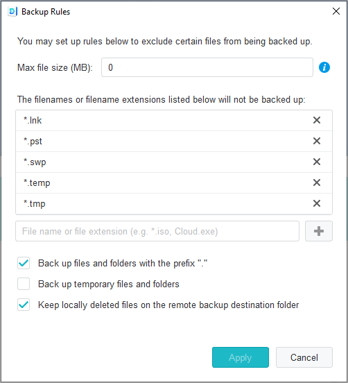 make backup rules in Synology Drive Client