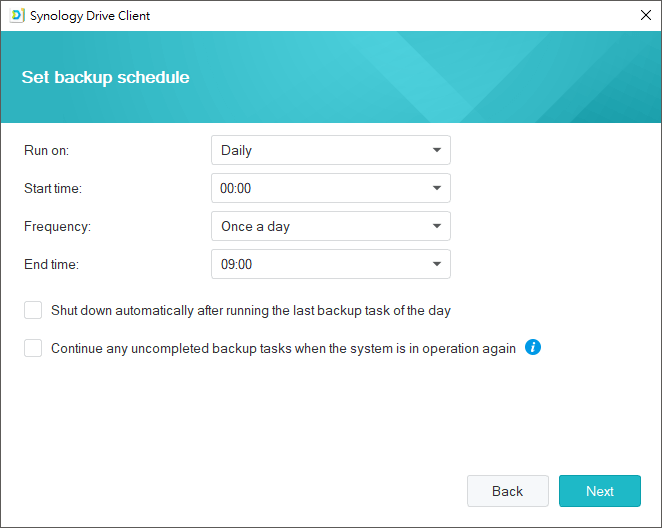 set backup schedule