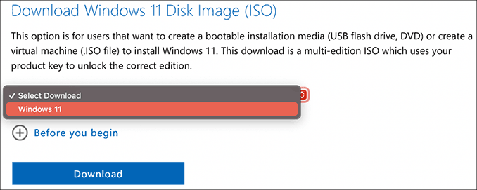 sélectionnez Windows 11