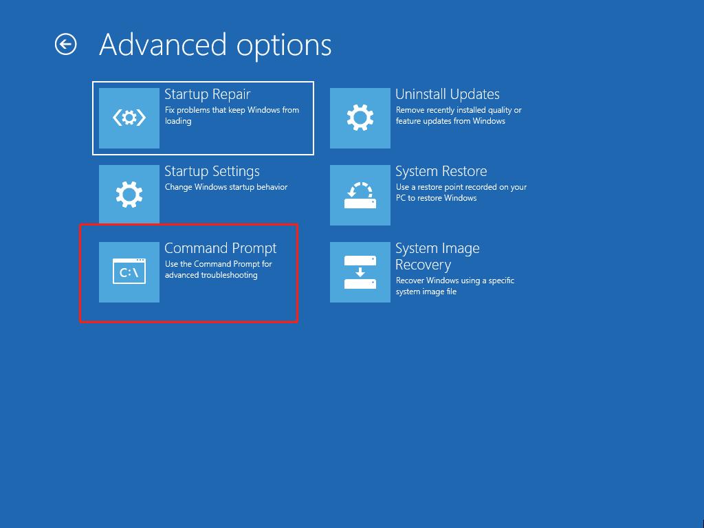 find Command Prompt choice