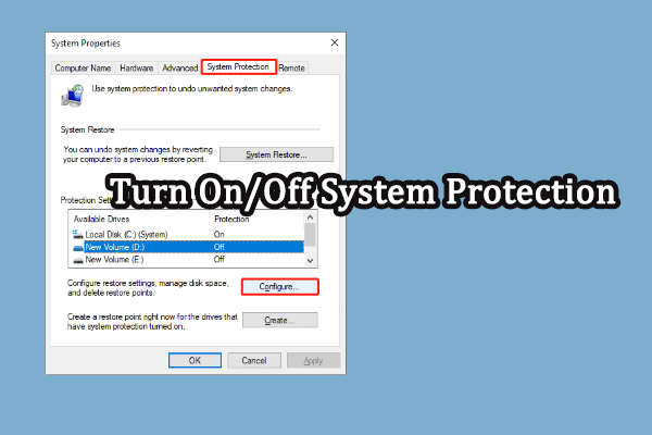 Two Methods to Turn On/Off System Protection & Protect Your Data