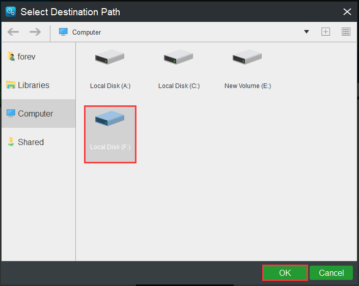 choose one partition to store your files