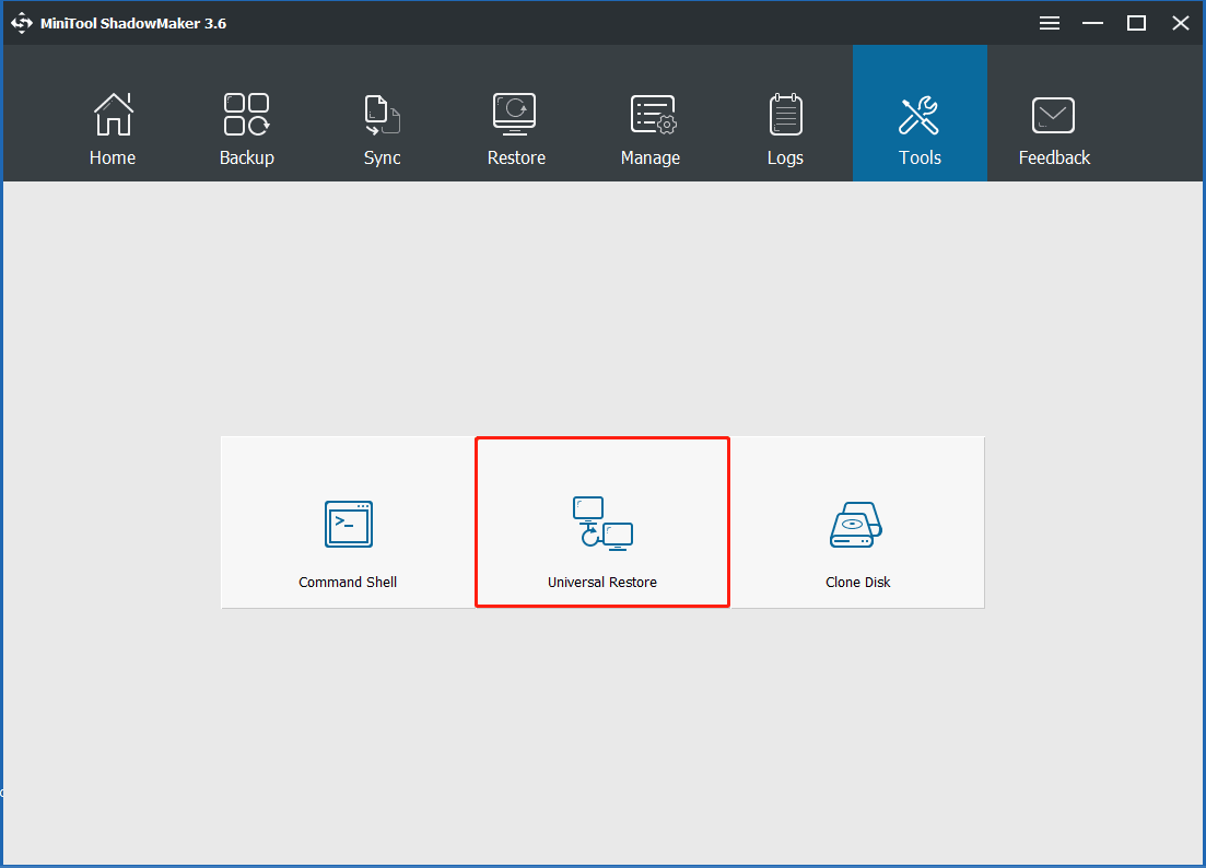 MiniTool ShadowMaker Universal Restore