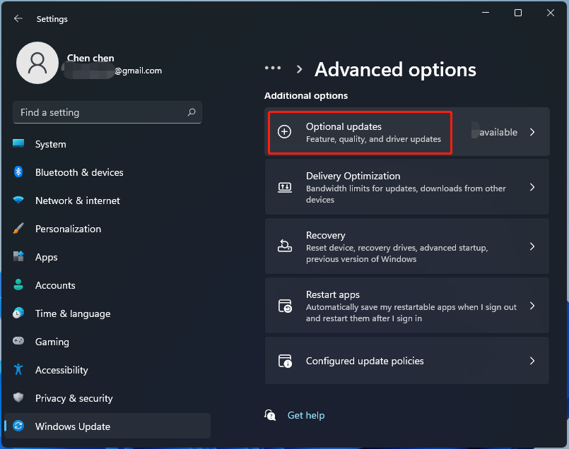 Windows 11 update driver via settings