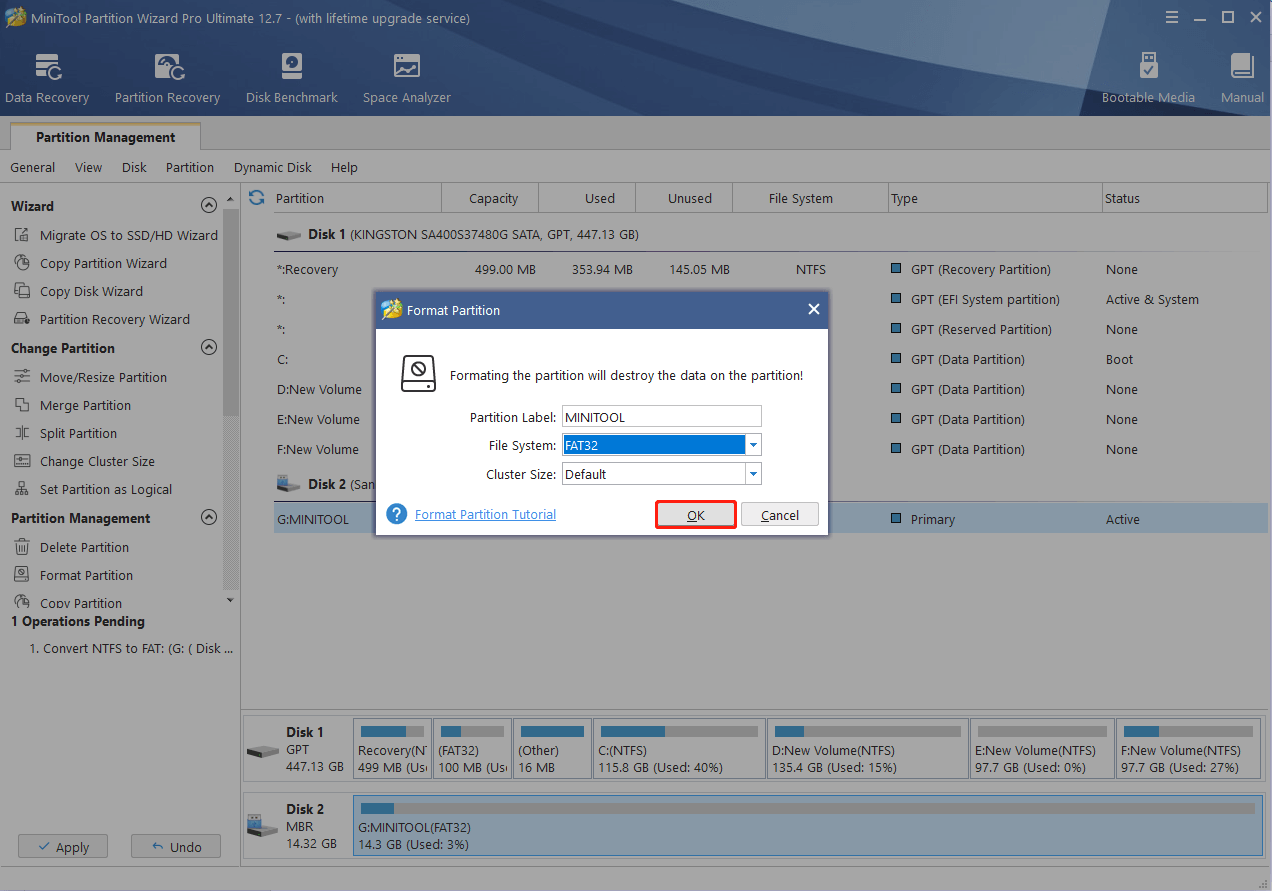 format with MiniTool Partition Wizard