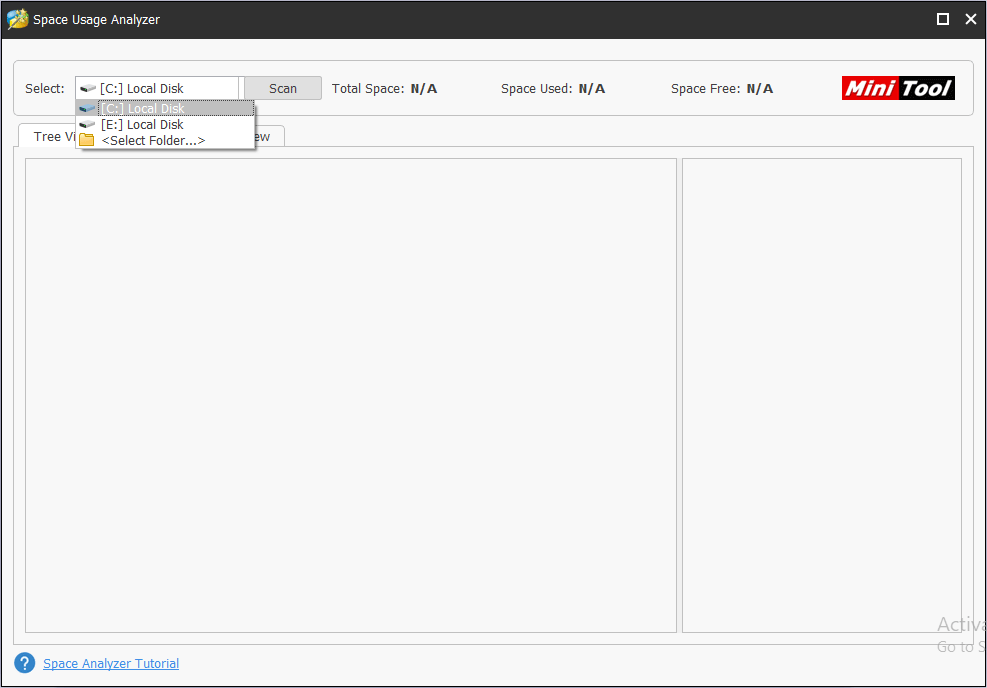 select the partition that you want to clean up to scan