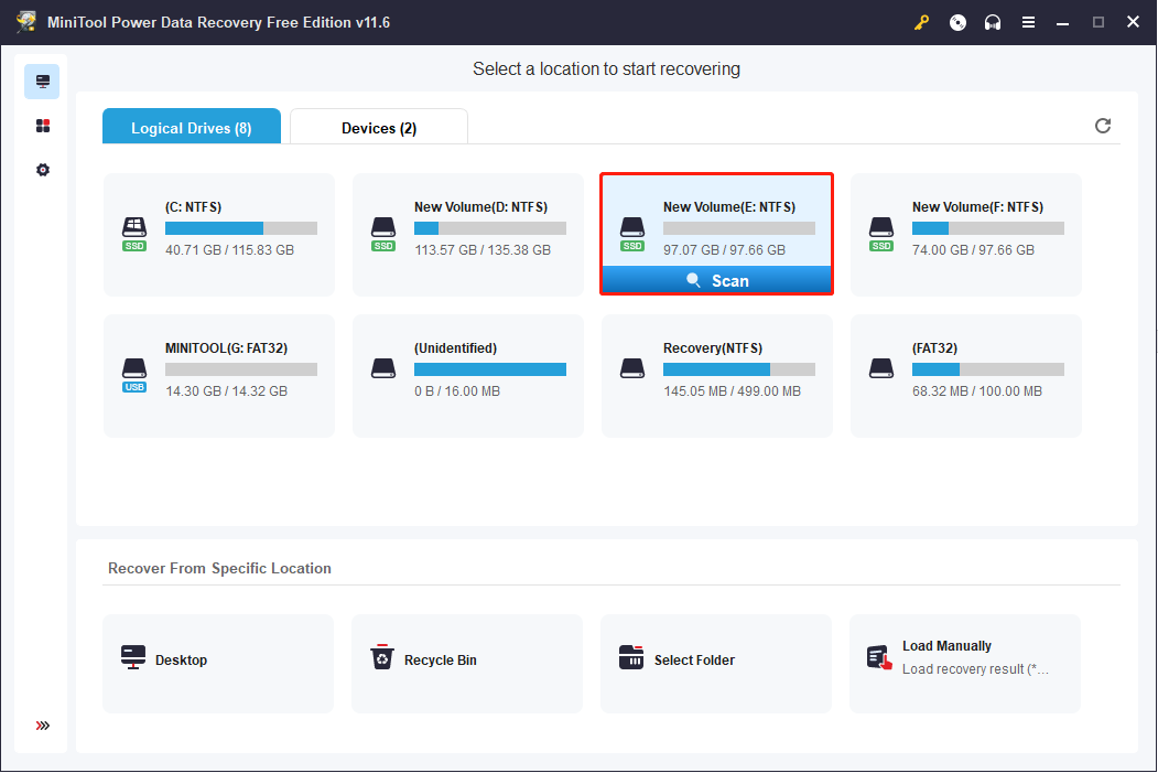 scan a partition