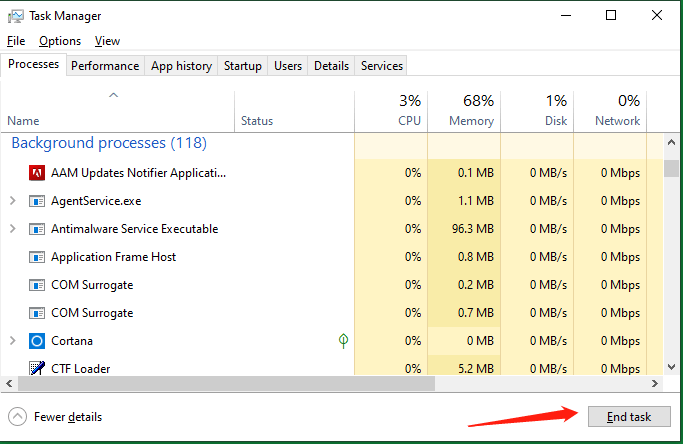 End Win32:Trojan-gen Process in Task Manager