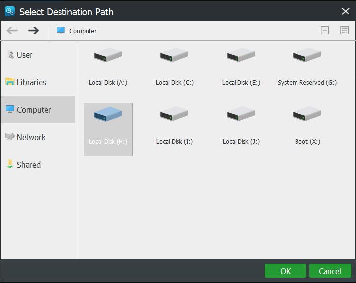 choose storage path