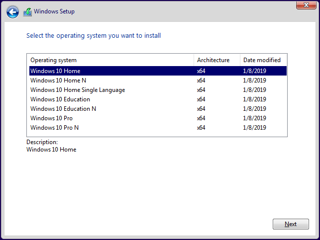 choose operating system