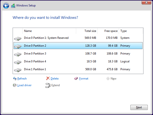 delete system partitions