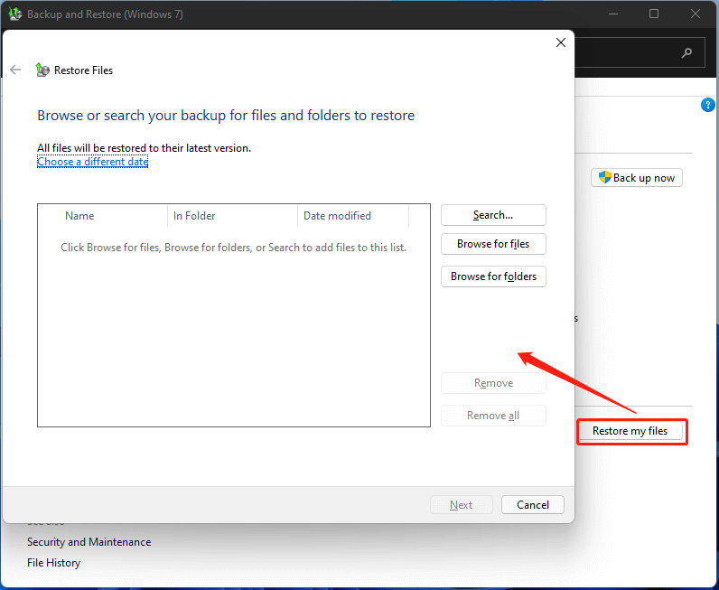 Windows 11 restore my files