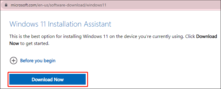 download Windows 11 Installation Assistant