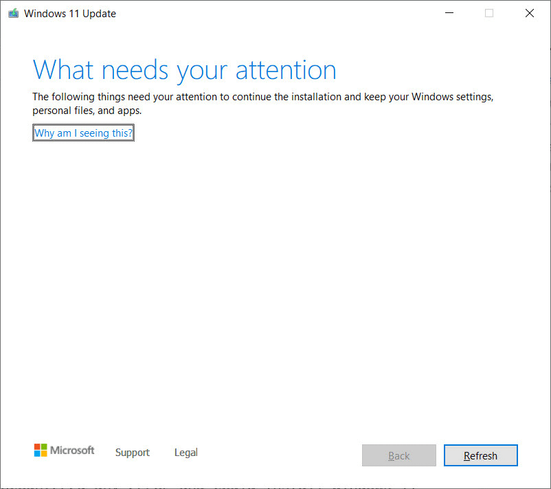 Windows 11 Update what needs your attention