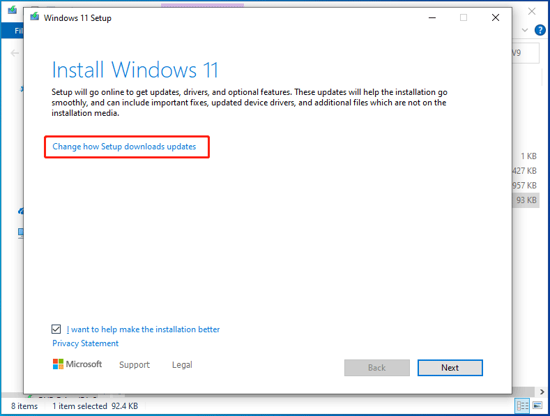 install Windows 11 via setup