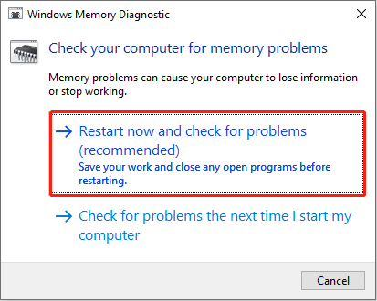 run the Windows Memory Diagnostic