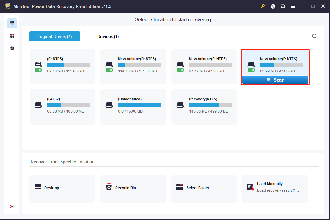 select a partition to scan