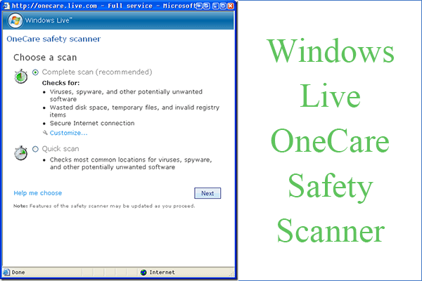 [Review] What Is Windows Live OneCare Safety Scanner?