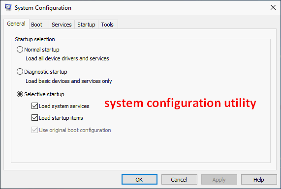 System Configuration tool